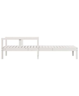 Sun Lounger White Solid Pine Wood 78.5x24.4x21.7 in