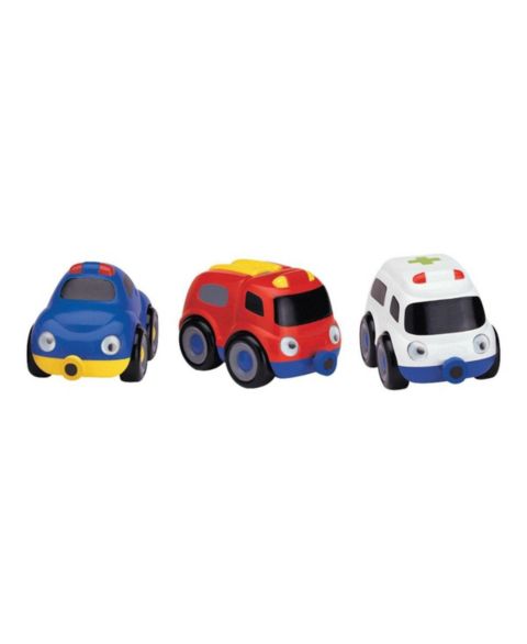 Детские игрушки Small World Toys Tailgate Trio Magnetic Connector Rolling Fire Engine, Police Car and Ambulance, 3-Piece Toy Set, цвет: Assorted Pre-Pack