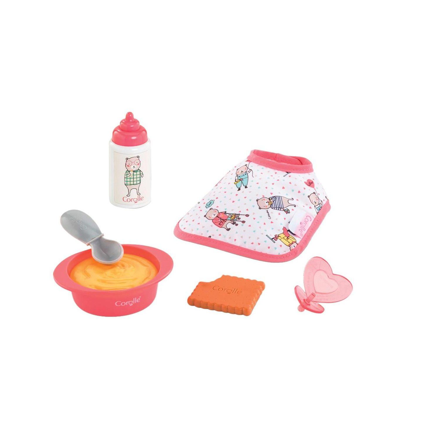 Детские куклы Corolle Mon Premier Poupon 12" Doll Feeding and Diapering Accessory Set, 11-Piece, Ages 18 Months+, цвет: Розовый — фото 3