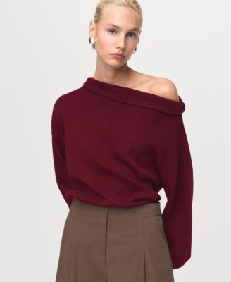 MANGO - Women's Ruched Turtleneck Sweater