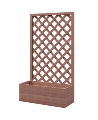 Outsunny Wood Planter Box with Trellis