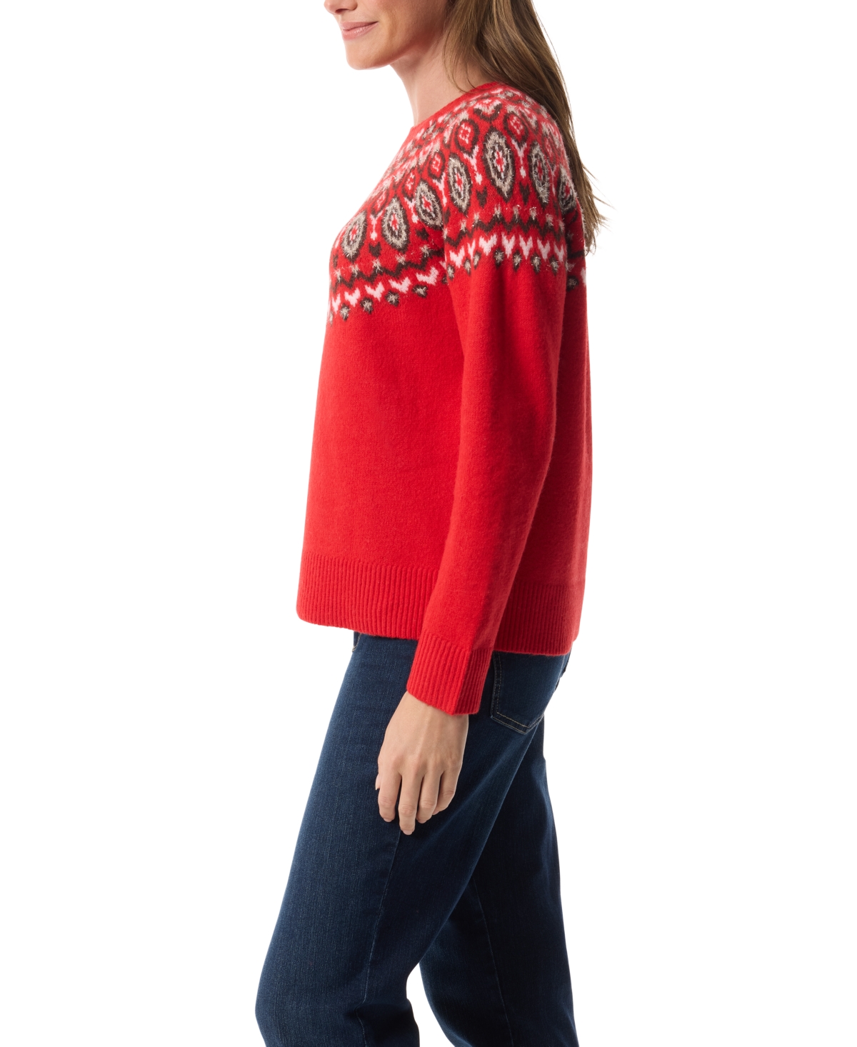 Gloria Vanderbilt Women's Juna Fair Isle Long Sleeves Sweater