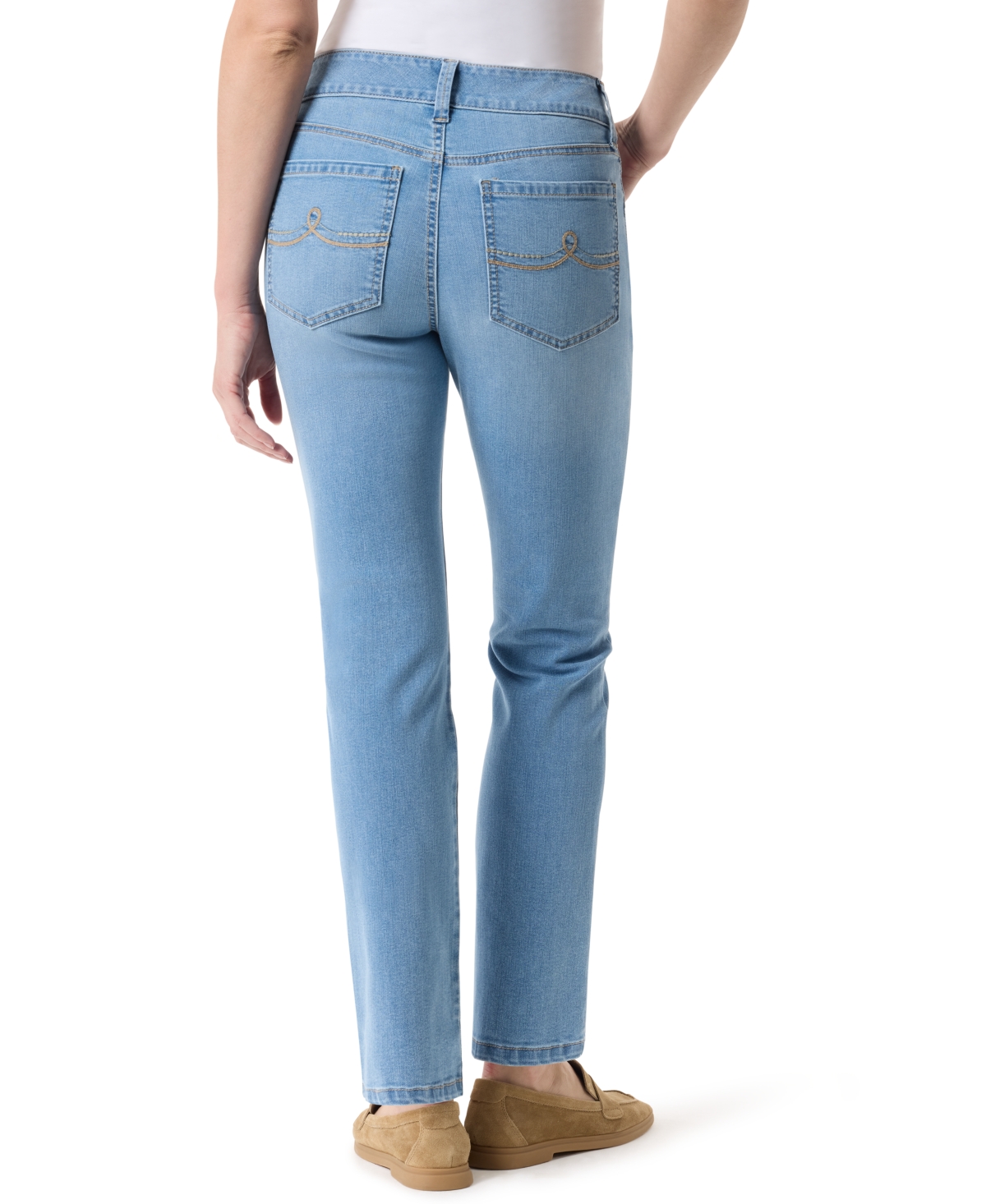 Gloria Vanderbilt Women's High Rise Straight Jeans In Blue