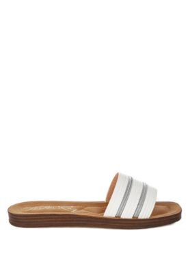 Women's Zosaya Faux Zipper Detail Slip Ons Sandals