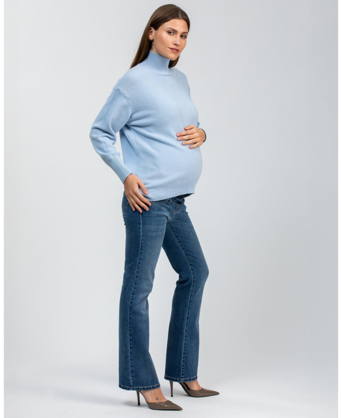 Pietro Brunelli Maternity Relaxed Turtleneck Regina Sweater with Long Sleeves