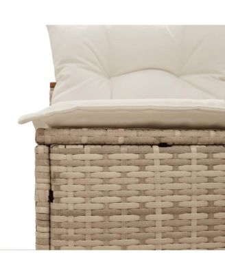 Garden Sofa Beige PE rattan Medium Modular Garden Sofa Square