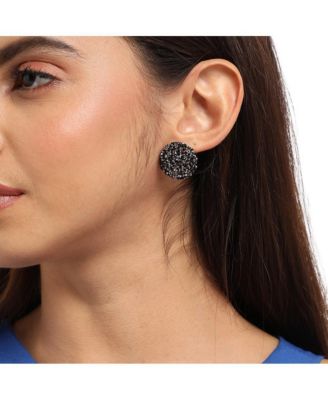 Embellished Cluster Circular Stud Earrings