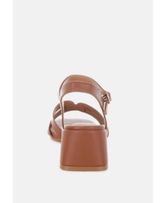 Womens ELISKA Strappy Square Toe Block Heels