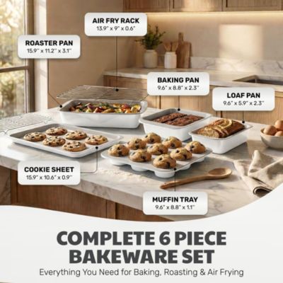 6-Piece Nonstick Stackable Nesting Bakeware Set