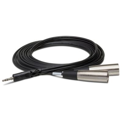 Hosa CYX-403M 3.5 mm TRS to Dual XLR3M Stereo Breakout Cable, 3 Meters Black