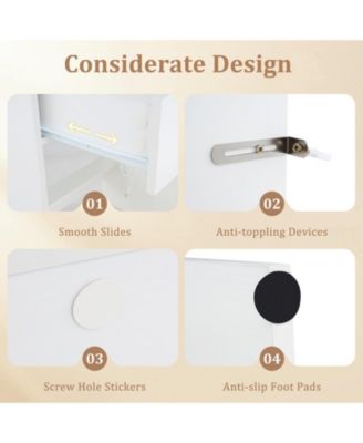 Vanity Desk with Adjustable Brightness and 3 Light Modes for Bedroom