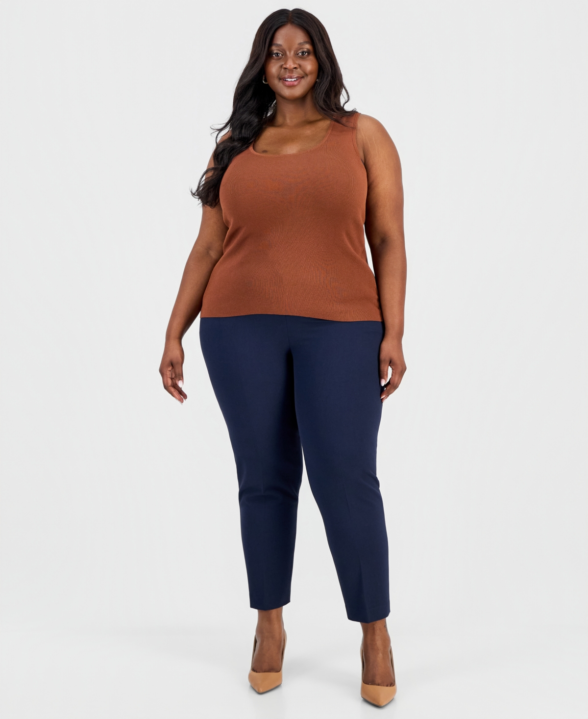 Tahari Asl Plus Sleeveless Sweater