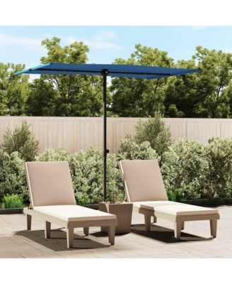 Garden Parasol Azure Blue Aluminium, Polyester 6.6 x 4.9 feet