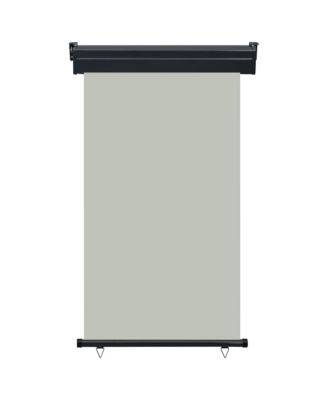 Balcony Side Awning Grey Steel 41.3 x 98.4 in Adjustable Armrests