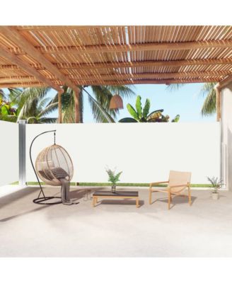 Side Awning Cream Polyester with PU coating Large Retractable