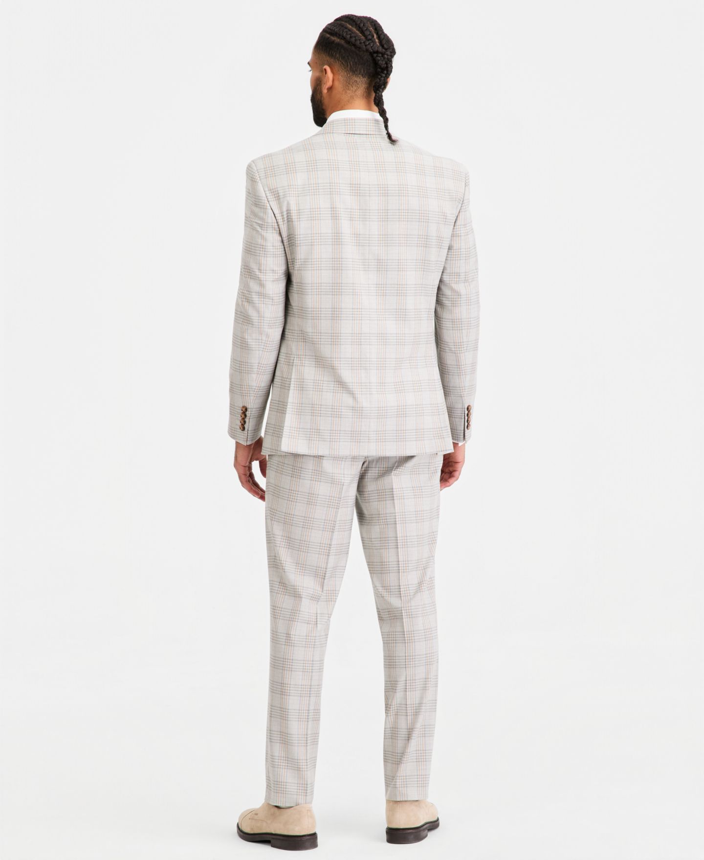 Мужские комплекты Tayion Collection Classic-Fit Plaid Suit Separates, цвет: Серый рыжевато-коричневый — фото 2