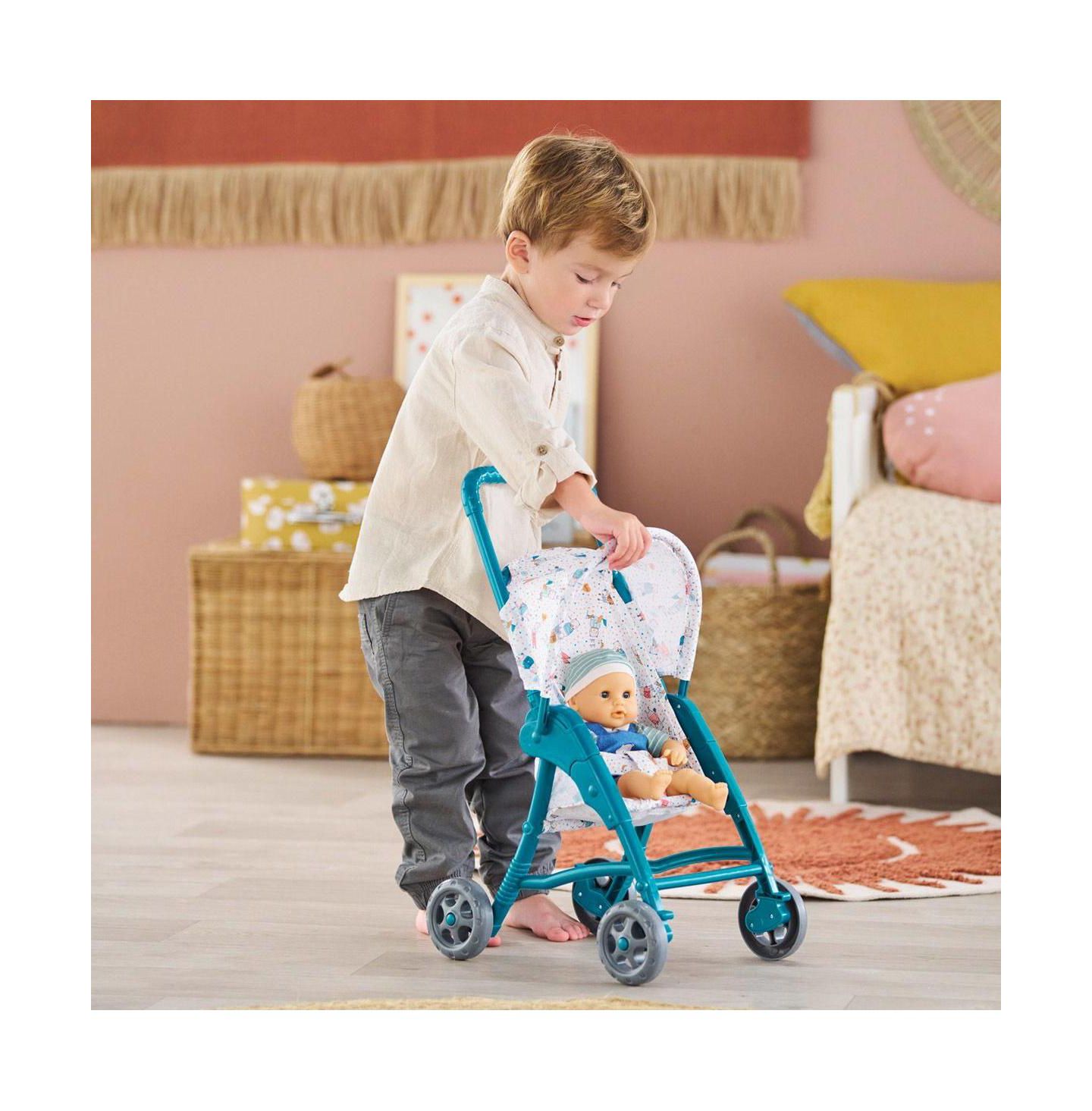 Детская игрушка Corolle Toddler's First Doll Stroller, Fits Baby Dolls up to 12", Ages 18 Months+, цвет: Бирюзовый / Аквамариновый — фото 4