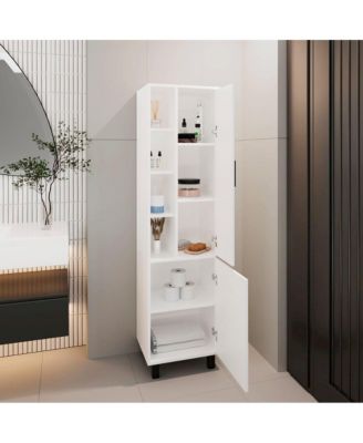 68.1” Manufactured Wood Delta Storage Cabinet, Bathroom, White