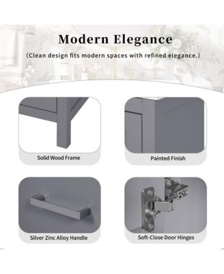 48" Rubberwood & MDF Divided Drawer Storage, Bathroom Vanity with Integrated Undermount Ceramic Sink