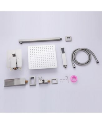 Waterfall Spout Single Handle 3-Spray Square High Pressure Tub and Shower Faucet in (Valve Included