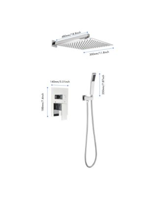 Shower Set System Bathroom Luxury Rain Mixer Shower Combo Set Wall Mounted Rainfall Shower Head Faucet