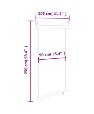 Balcony Side Awning Black Steel, Aluminum, Polyester 41.3 x 98.4 in