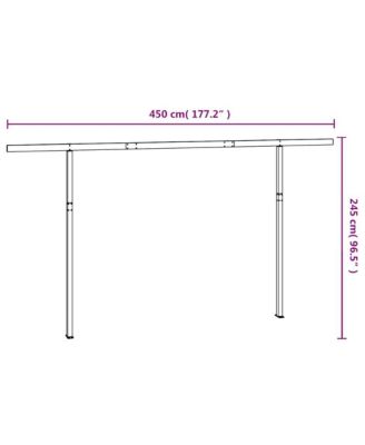 Awning Post Set White Iron 177.2 x 96.5 in Adjustable Armrests