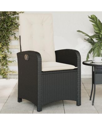 Reclining Garden Chair Black PE Rattan Standard