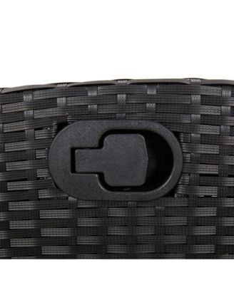 Reclining Garden Chair Black PE Rattan Standard