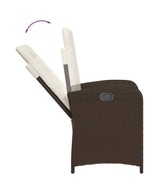 Reclining Garden Chair Brown PE rattan Medium