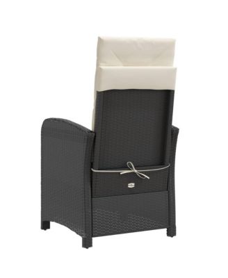 Reclining Garden Chair Set of 2 Black