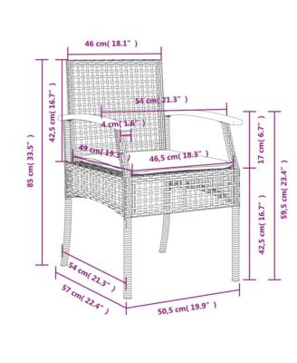 Garden Chair Set of 2 Black and brown