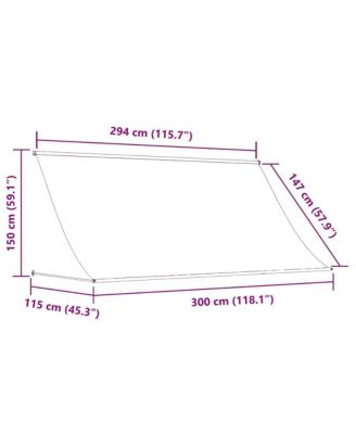 Retractable Awning Anthracite Steel 118.1 x 59.1 in Retractable