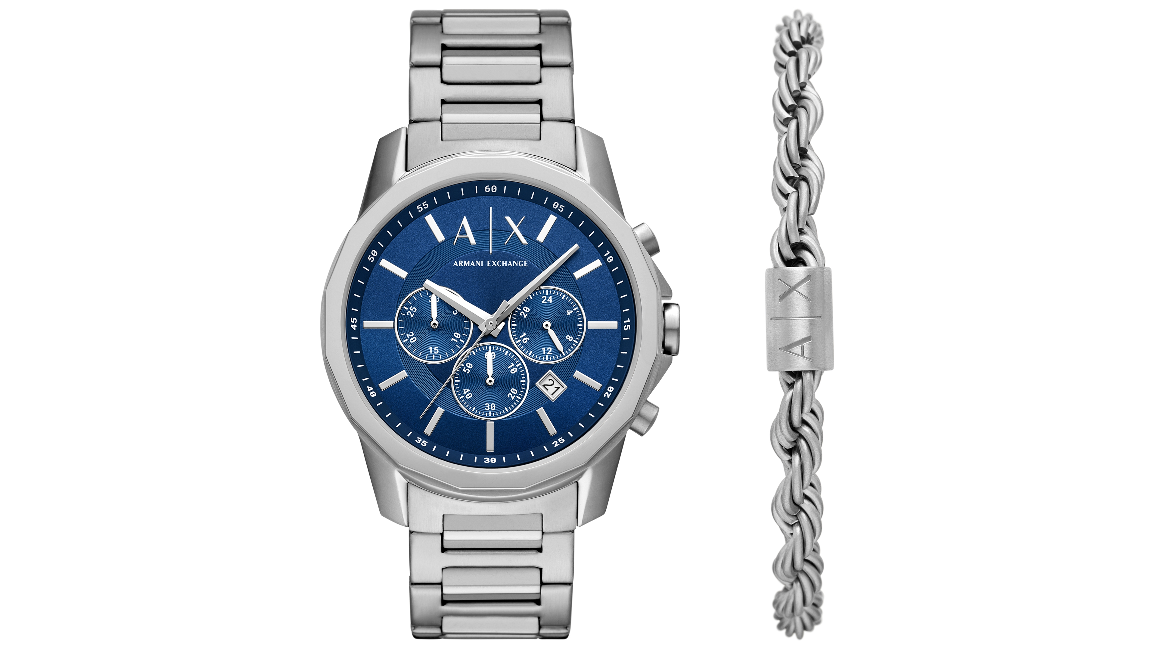 Armani Exchange Men's Chronograph Stainless Steel Gift Set, 44mm