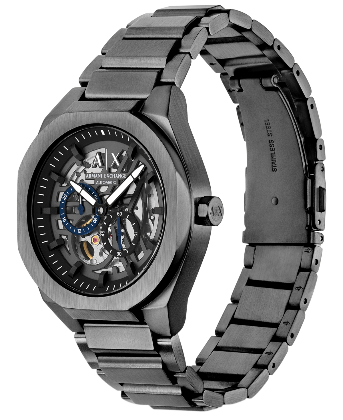 Armani Exchange Men's Sync Automatic Gunmetal Stainless Steel Watch, 44mm