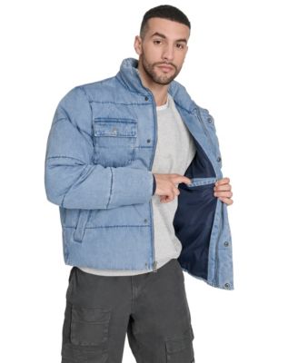 Men's Denim Quilted Puffer Jacket