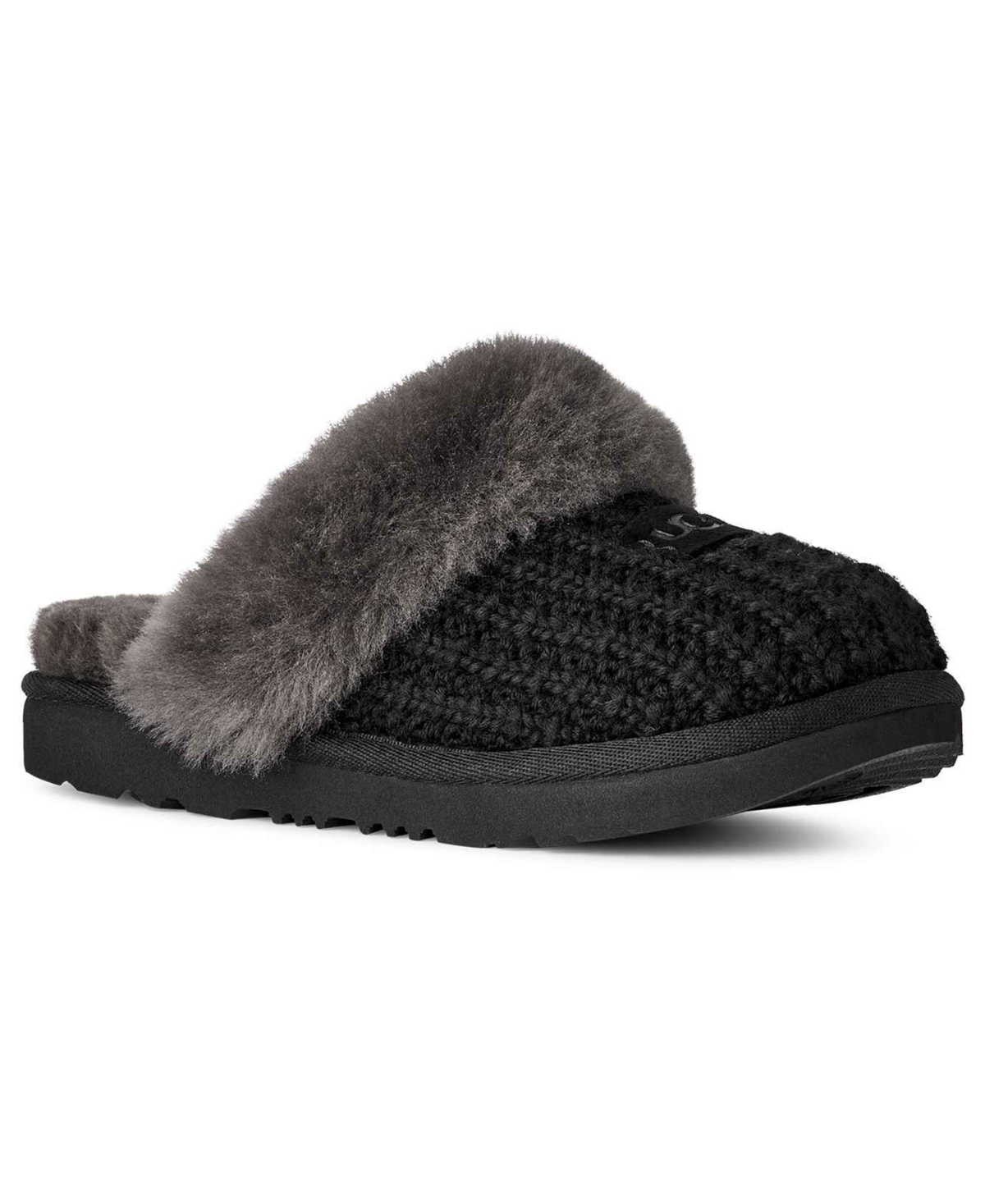 Ugg Baby Girls Cozy Ii Knit Round Toe Slippers In Black