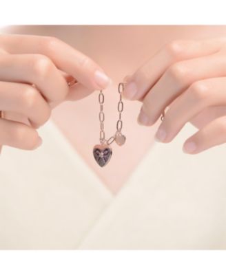 18K Rose Gold Plated with Heart Charms Adjustable Bracelet