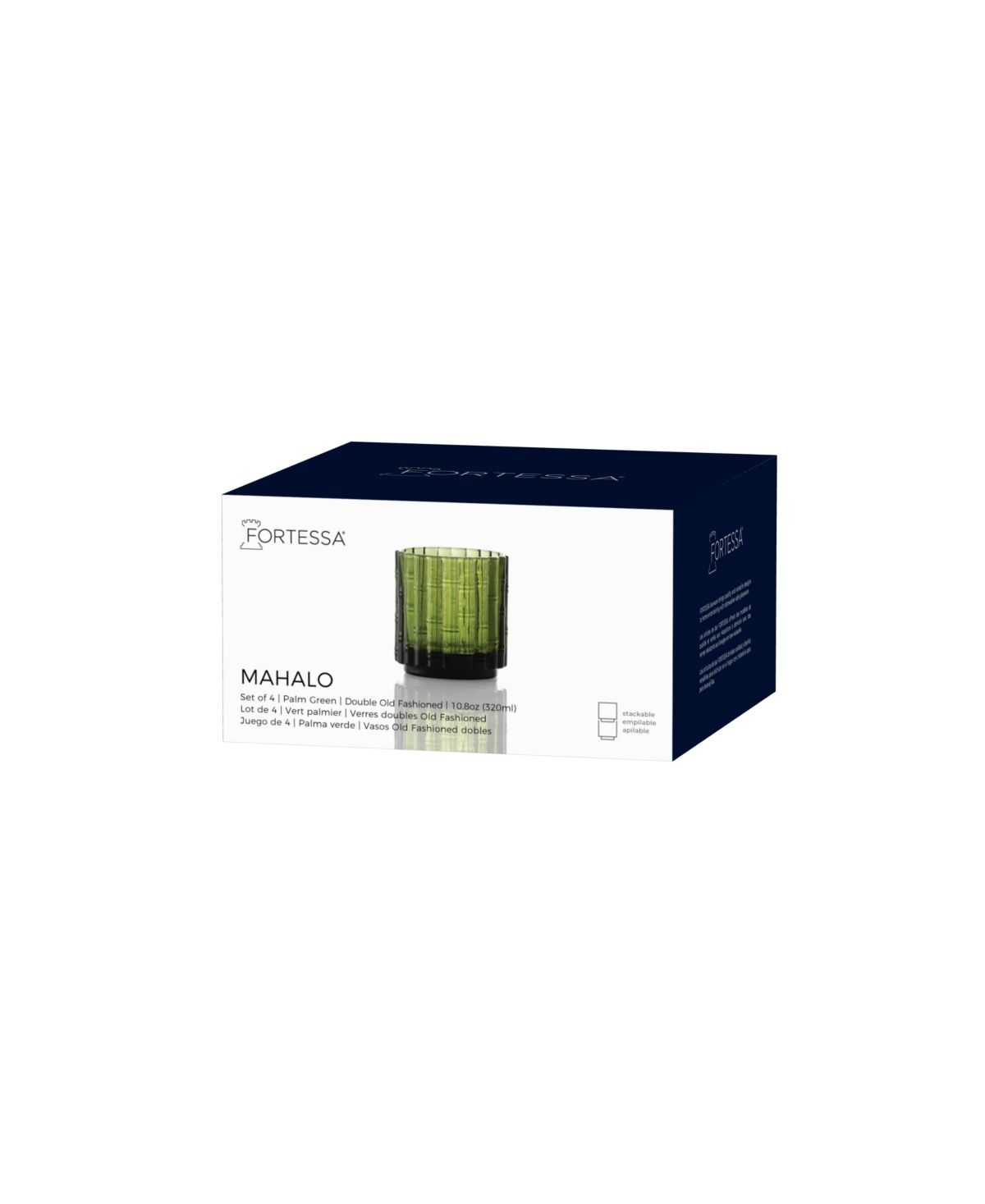 Fortessa Mahalo Double Old-fashioned Glasses, Set Of 4 In Green