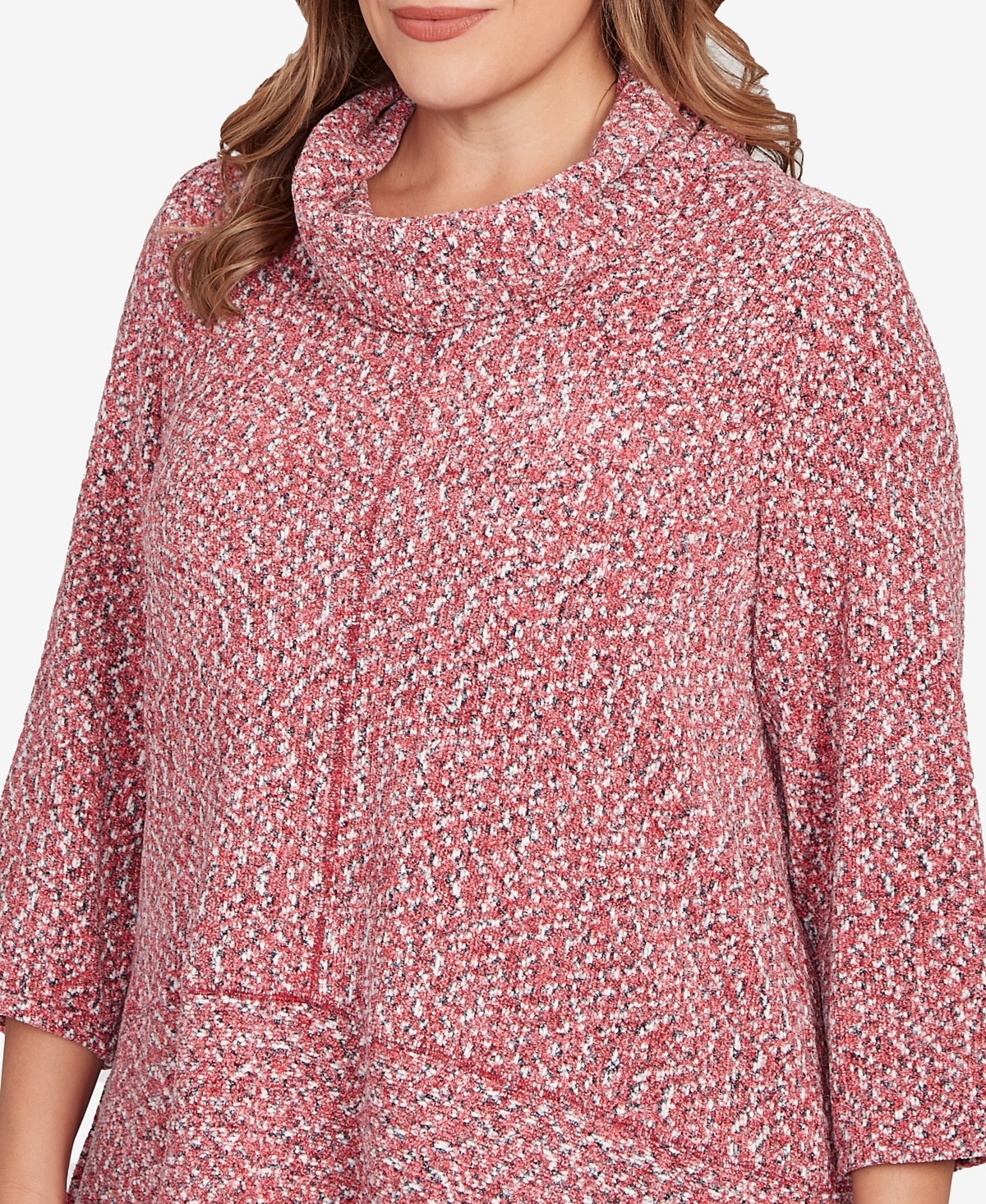 Ruby Rd. Plus Size Cowl Neck Spacedye Chenille Knit Top In Multi