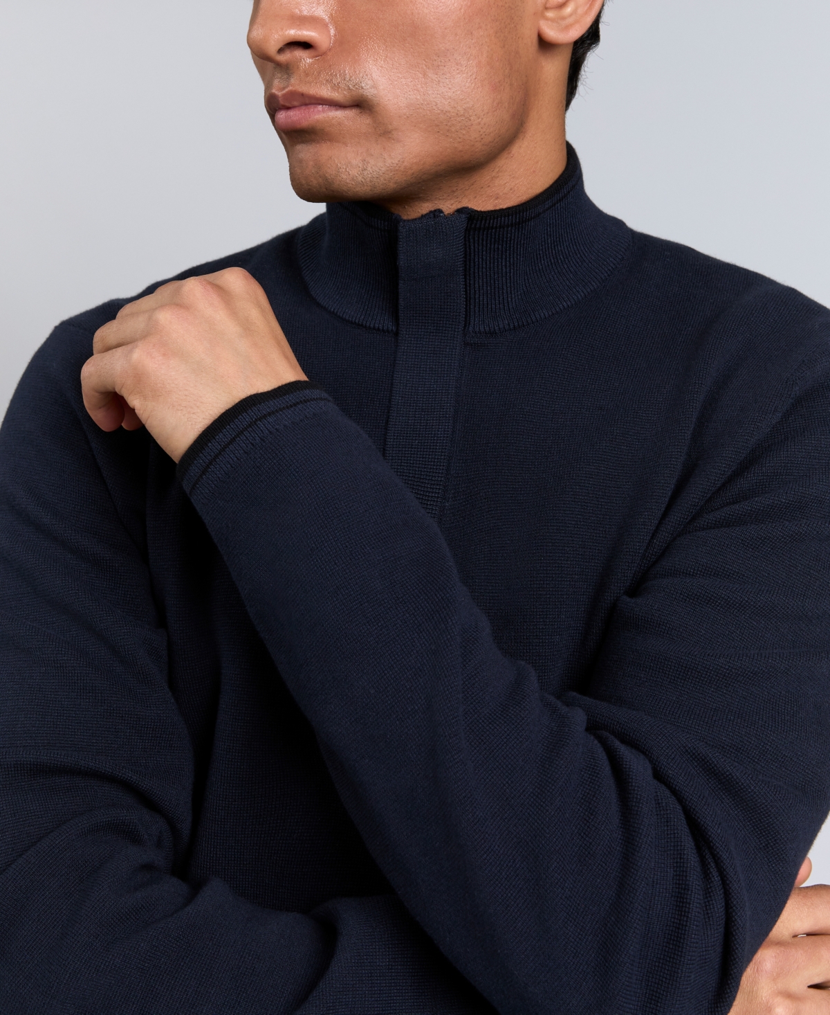 Kenneth Cole Men's Quarter Zip Sweater In Brown