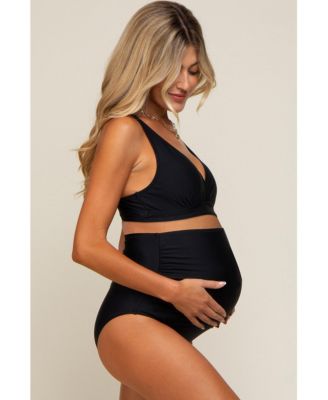 Maternity Black High Waist Bikini Set