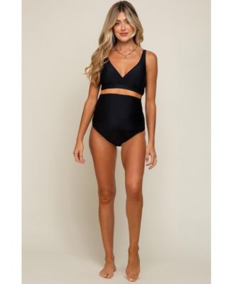 Maternity Black High Waist Bikini Set