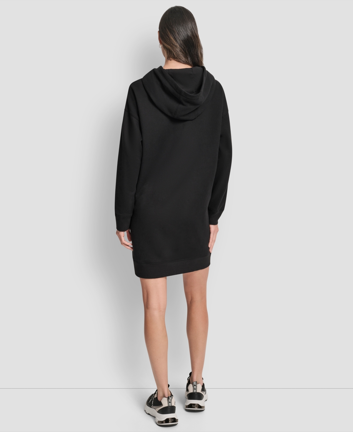 Dkny Women's Exploded Rhinestone Varsity Logo Hoodie Sneaker Dress