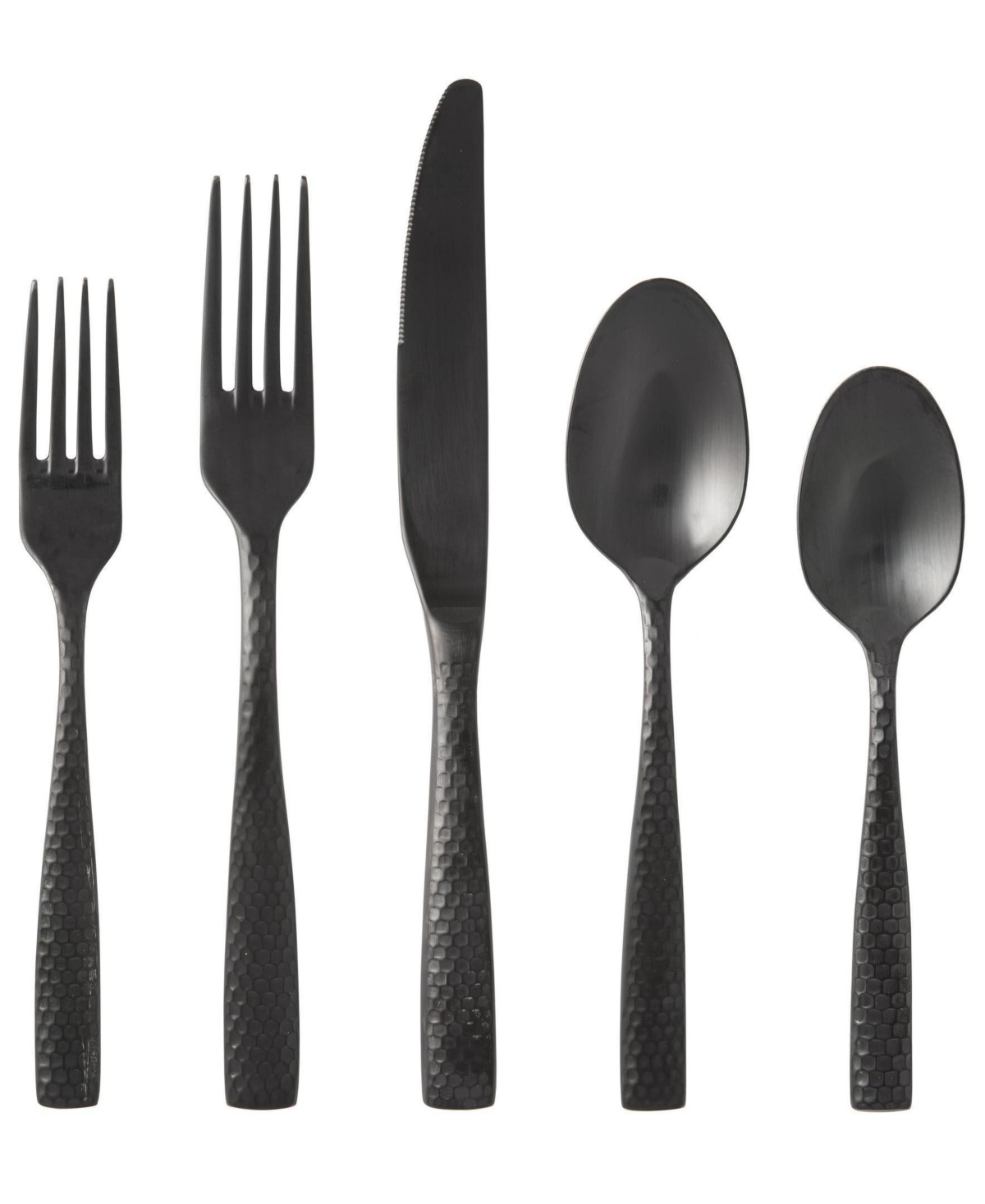 Fortessa Lucca Faceted 20-piece Flatware Set, Service For 4 In Black