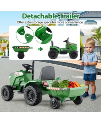 2-in-1 Kids Ride On Tractor 12V Battery Powered Toy Car w/ Remote Control Grayish