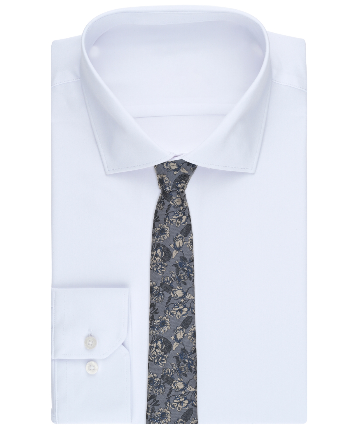 Bar Iii Men's Soho Floral Tie, Macy's Exclusive In Gray