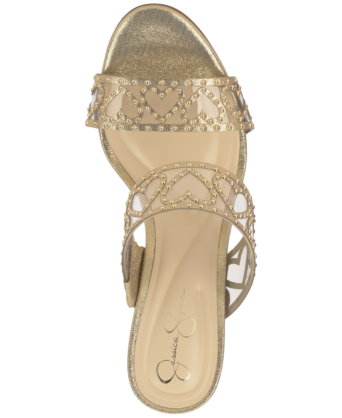 Jessica Simpson Women's Jovara Double Heart Band Stiletto Dress Sandals In Gold