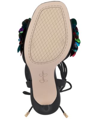 Women's Oveny Sequin Ankle Wrap Dress Sandals