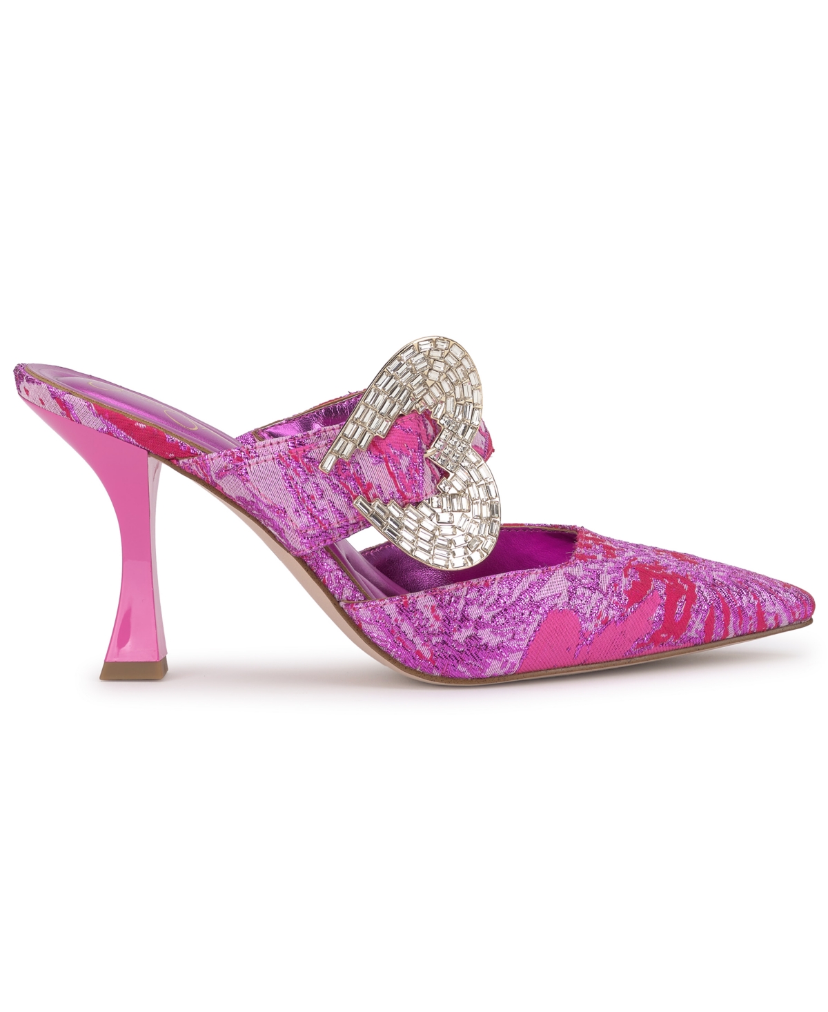 Jessica Simpson Favica Embellished Satin Slide Mule In Pink